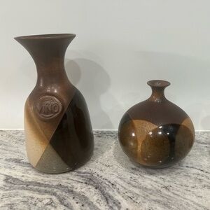 2 piece Robert Maxwell Pottery stoneware USA Mid Century Modern Artisan